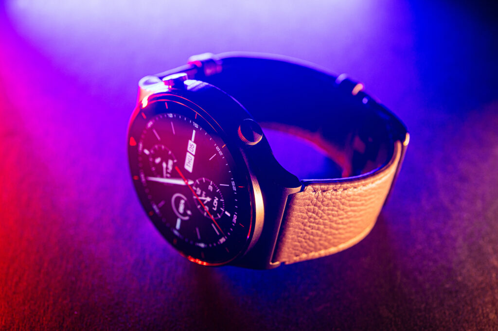 Close-up shot of a watch lit with KYU-6 light wraps